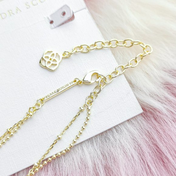 Gold Emilie Iridescent Drusy Multi Strand Necklace - Picture 3 of 3